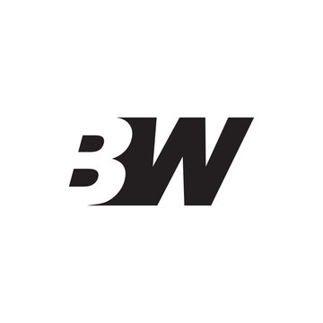 Initial letter BW, negative space logo, simple black color
