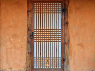 Korean traditional, The door of a hanok(Korean traditional house) made of clay