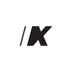 Initial letter IX, negative space logo, simple black color