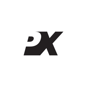 Initial letter PX, negative space logo, simple black color