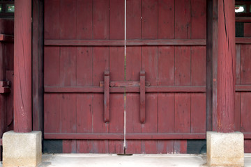 Korean traditional, Red-painted wooden gate