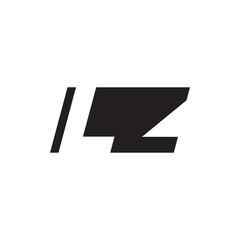Initial letter LZ, negative space logo, simple black color