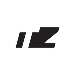Initial letter TZ, negative space logo, simple black color