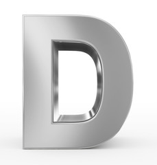 letter D 3d silver isolated on white