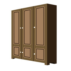 perspective 3D looks of cabinet wardrobe clothes press