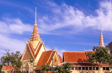 Fototapeta na wymiar The ornate courthouse for the Cambodia Supreme Court in Phnom Penh