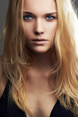 Naklejka premium Young blond woman.Beautiful blonde Girl