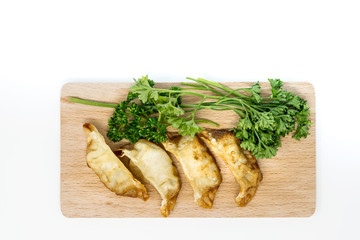 Chinese food Fried dumplings on plate