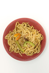 asian food fried noodle on the table