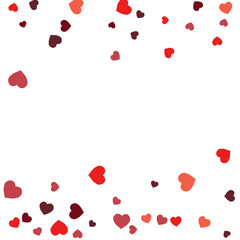 Vector Confetti Background Pattern.  Element of design.  Colored hearts on a white background