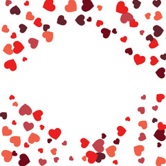Vector Confetti Background Pattern.  Element of design.  Colored hearts on a white background