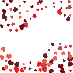 Vector Confetti Background Pattern.  Element of design.  Colored hearts on a white background