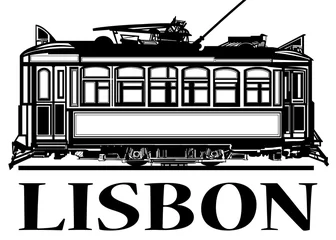 Wandcirkels plexiglas Oude klassieke tram van Lissabon © Isaxar