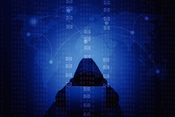 Computer hacker or Cyber attack concept background