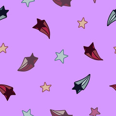 Lovely seamless pattern with hand-drawn stars. Perfectly is suitable for fabrics, notebooks and children's things.