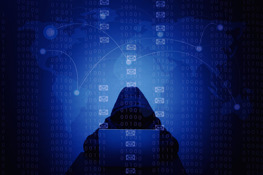 Computer hacker or Cyber attack concept background