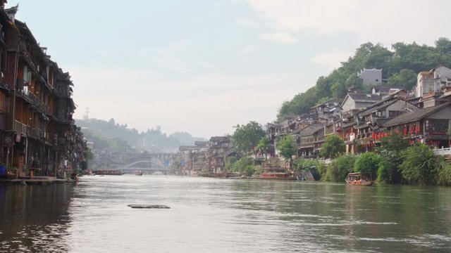 The Tuojiang River and traditional Chinese riverside houses