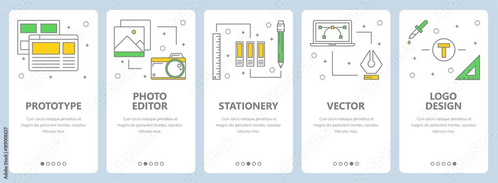 Poster vector modern thin line prototype concept web banners