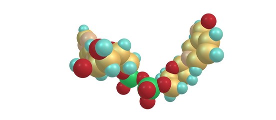 Nicotinamide adenine dinucleotide molecular structure isolated on white