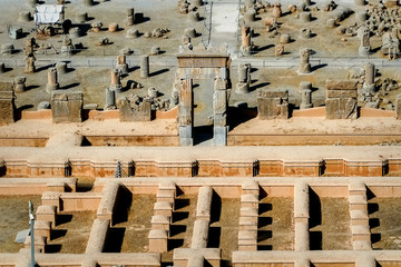 Iran. Persepolis. Ancient ruins. View from above.