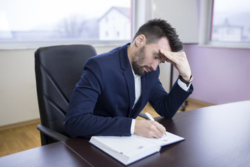 Young business man stressed