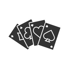 Four aces glyph icon