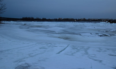 Frozen river Dnieper