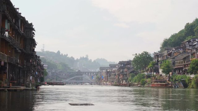 The Tuojiang River and traditional Chinese riverside houses