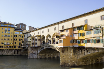 Fototapeta na wymiar The Ponte Vecchio over the Arno River, in Florence, Italy