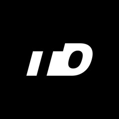 Initial letter TO, negative space logo, white on black background