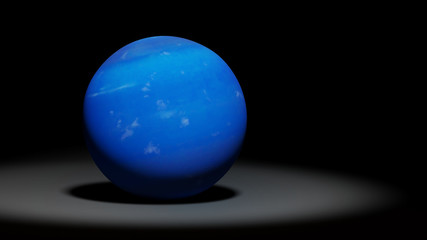 planet Neptune, the blue ice giant, solar system set