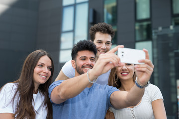 Friends taking a selfie