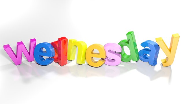 wednesday colorful 3D write - 3D rendering