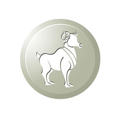 Aries zodiac vector sign or button