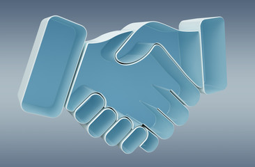 Partnership digital icon 3D rendering
