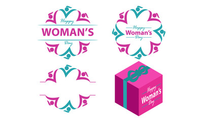 Obraz premium Happy Woman's Day Template Set