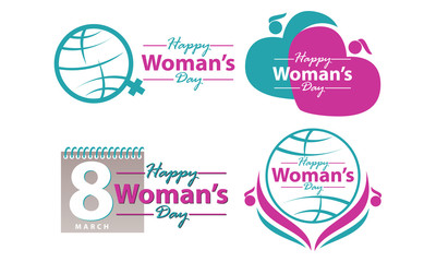 Happy Woman's Day Template Set