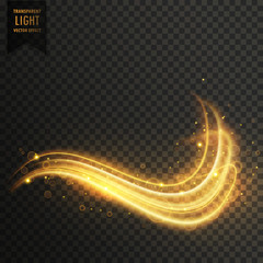 golden swirl magic light effect vector