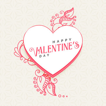 doodle style heart with decoration for valentine's day