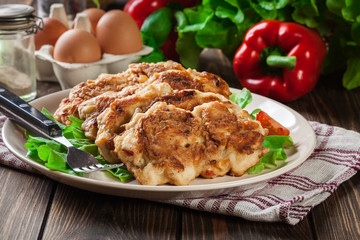 Chicken Medallion with red pepper portions