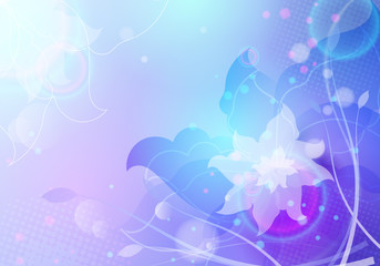 Abstract colorful background with flowers.