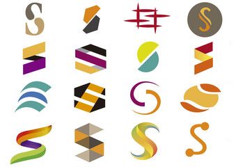 Logo letter S  para logotipo, marca, icono empresarial y elementos de diseño gráfico vectorial aislado sobre fondo blanco