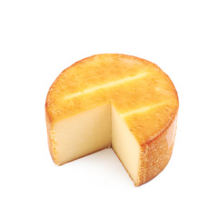 Wheel of cheese isolated