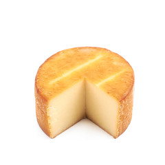 Wheel of cheese isolated