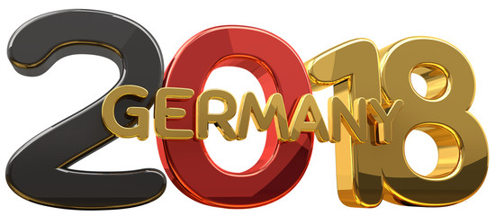 2018 germany black red golden 3d rendering