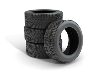 3d Render of Car Tire