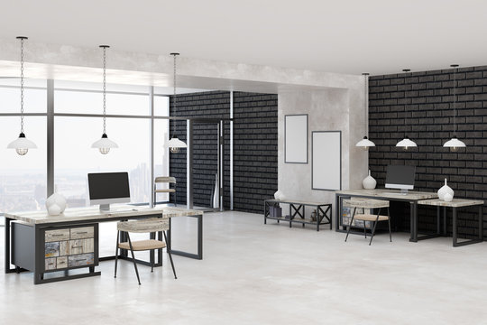 Modern interior with workplace