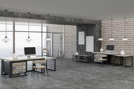Contemporary interior with workplace