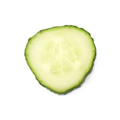 Sliced fresh cucumber isolated