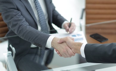 welcome and handshake business partners